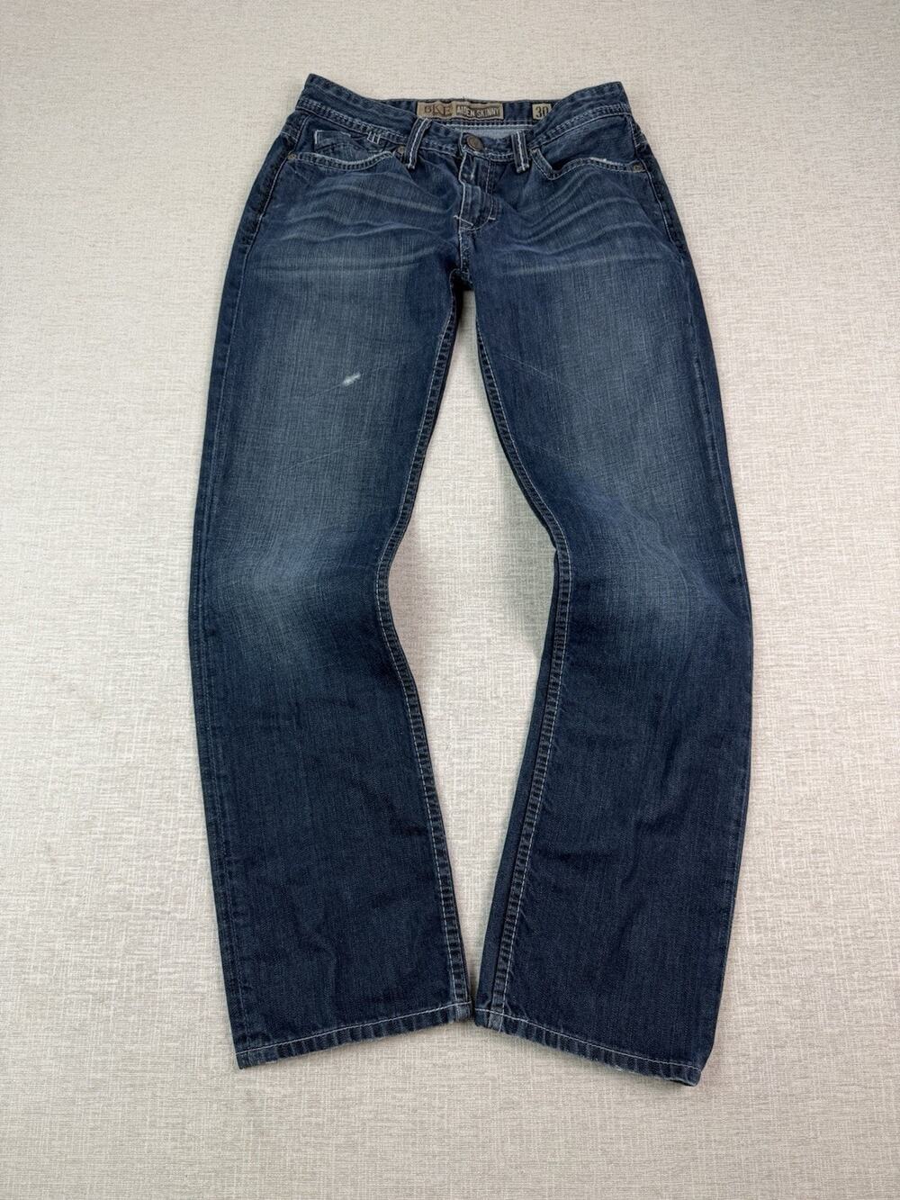 BKE Aiden Skinny Jeans Men’s 30 Distressed Dark Wash Denim Buckle